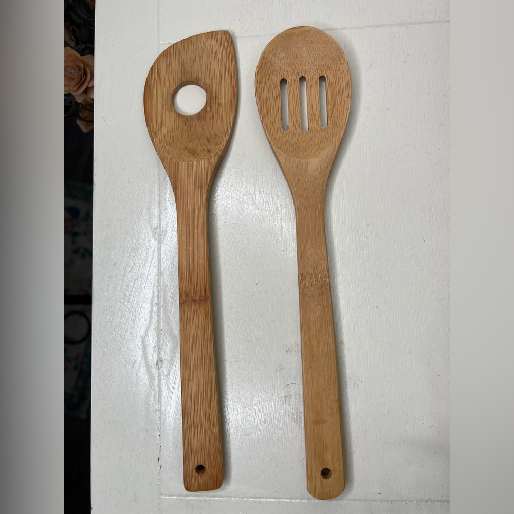 Brand New-2 pc Bamboo Cooking Utensil Set